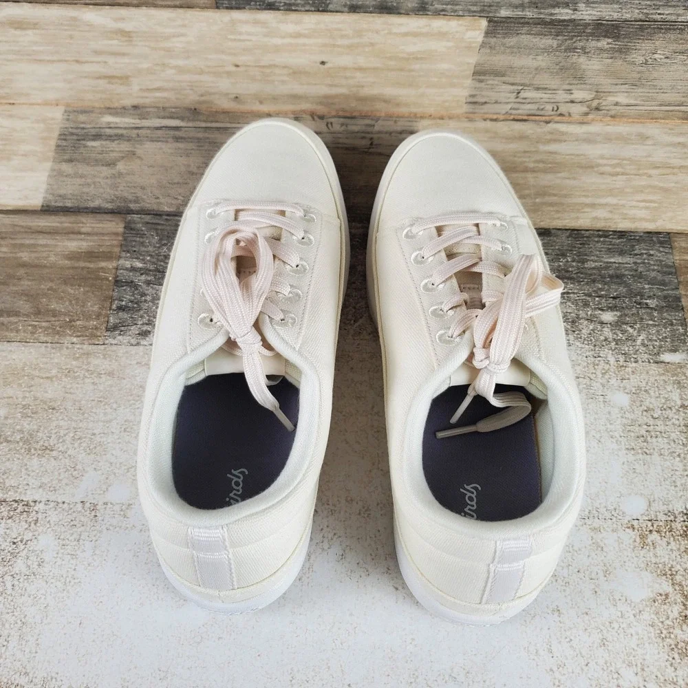 Allbirds Canvas Pacer Womens Shoes Sz 8 W Running Natural White Lace Up Sneaker